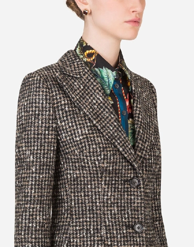 Shop Dolce & Gabbana Single-breasted Houndstooth Jacket In Multicolor