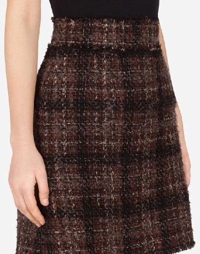Shop Dolce & Gabbana Short Skirt In Tartan Tweed In Multicolor