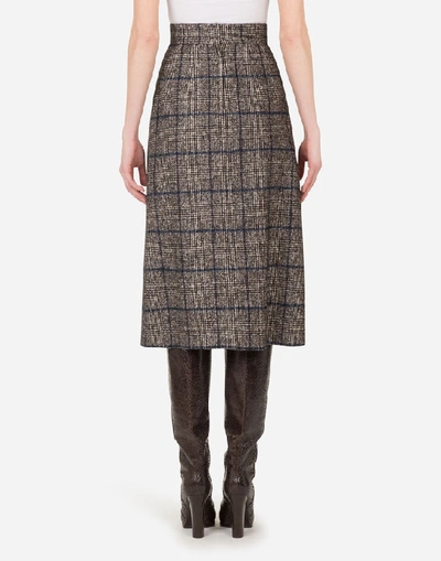 Shop Dolce & Gabbana Longuette Wrap Skirt In Checked Tartan