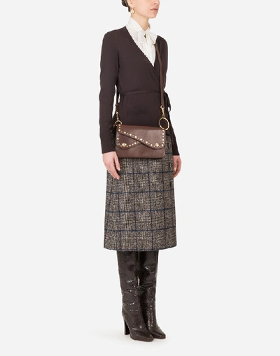 Shop Dolce & Gabbana Longuette Wrap Skirt In Checked Tartan