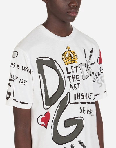 Shop Dolce & Gabbana Short-sleeved Printed Jersey T-shirt