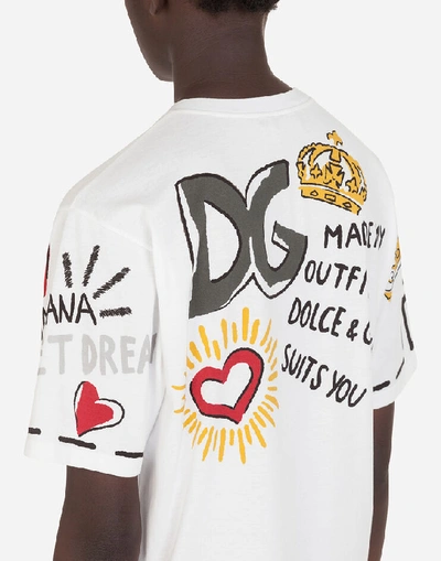 Shop Dolce & Gabbana Short-sleeved Printed Jersey T-shirt