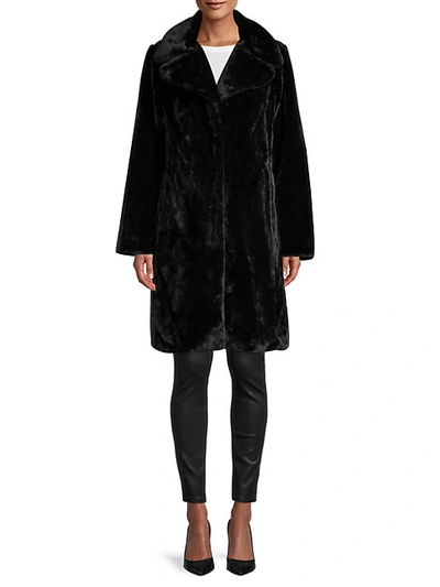 Shop Avec Les Filles Faux Fur Coat In Black