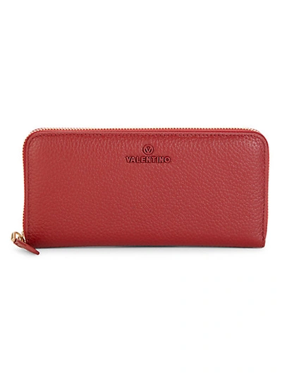 Valentino By Mario Valentino Women's Farley Dollaro Pebbled Leather  Continental Wallet In Red | ModeSens