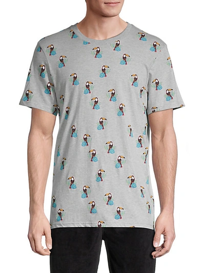 Shop Sovereign Code Toucan Printed Cotton-blend T-shirt In Toucans Grey