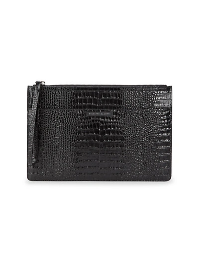 Shop Giuseppe Zanotti Zanzaroun Leather Wrist Bag In Nero