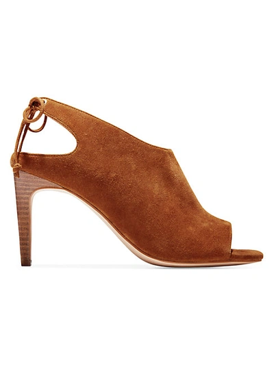 Shop Cole Haan Emmett Peep-toe Suede Slingbacks In Chestnut