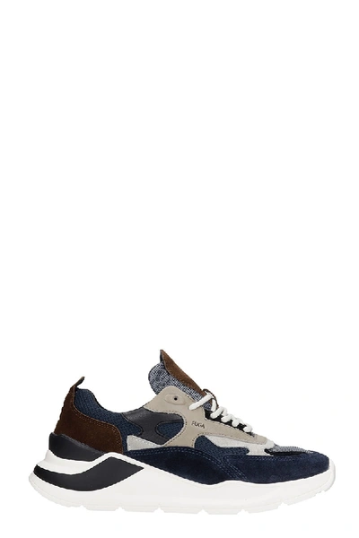 Shop Date Fuga Dandy Sneakers In Blue Leather And Fabric