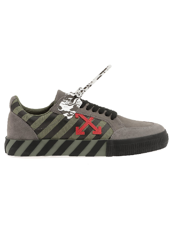 Off-white Low Vulcanized Leather Sneaker In Grey | ModeSens