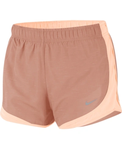 Shop Nike Women's Dri-fit Tempo Running Shorts In Rose Gold/washed Coral/wolf Grey