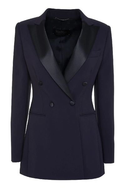 Shop Max Mara Lolly Double Breasted Blazer In Blue