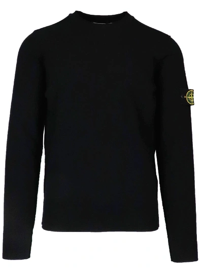 Shop Stone Island 100% Cotton Sweater In Black