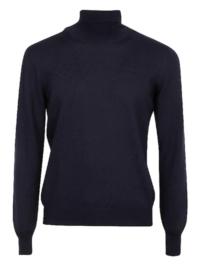 Shop Tagliatore Turtleneck Sweater In Blue