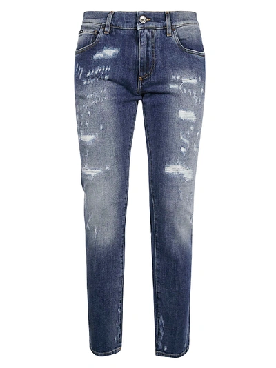 Shop Dolce & Gabbana Distressed Detail Jeans In Variante Abbinata