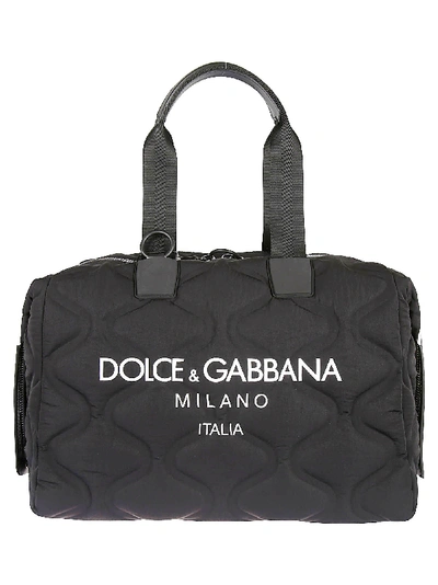 Shop Dolce & Gabbana Logo Print Tote Bag In Black/white