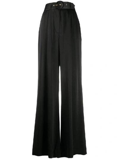 Shop Zimmermann Belted Waist Trousers In Black