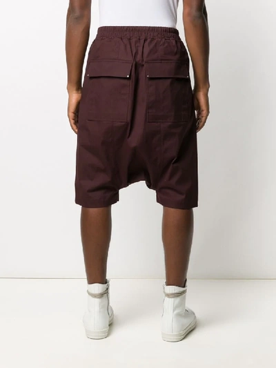 Shop Rick Owens Drop-crotch Shorts In Red