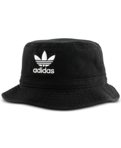 Shop Adidas Originals Men's Originals Washed Bucket Hat In Black