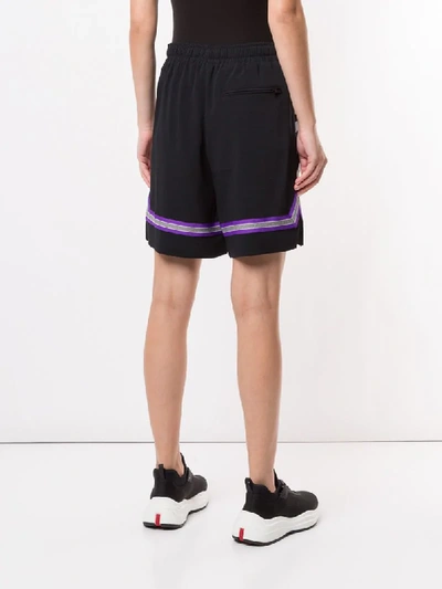 Shop Dolce & Gabbana Zebra Panel Logo Print Shorts In Black
