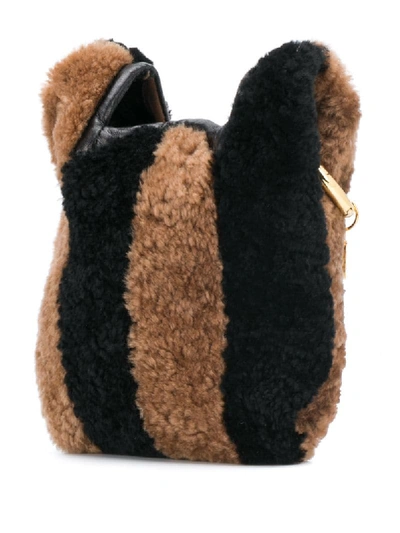 Shop Simonetta Ravizza Mini Furrissima Shearling Bag In Black