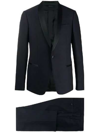 Shop Z Zegna Fitted Two-piece Suit In Blue