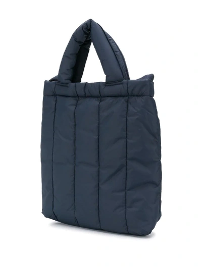 Shop Kenzo Padded Logo Print Tote Bag In Blue