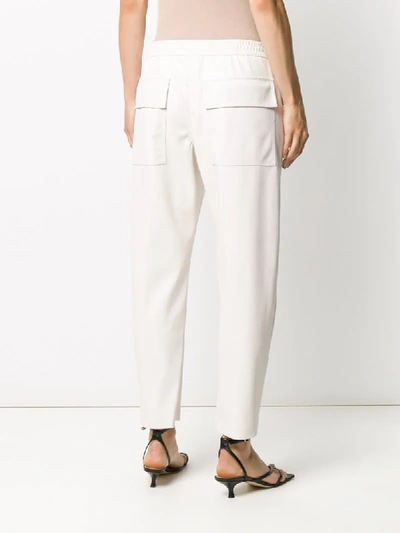 Shop Semicouture Queen Drawstring Trousers In White