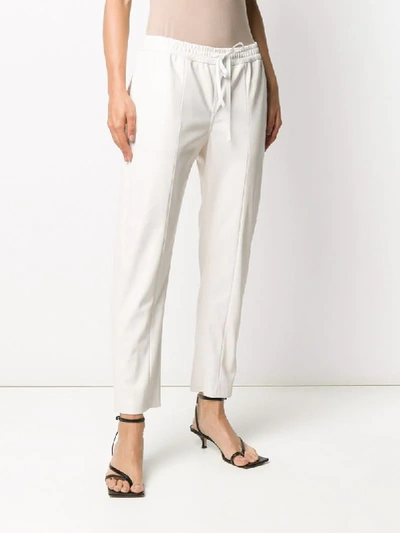 Shop Semicouture Queen Drawstring Trousers In White