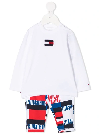 Shop Tommy Hilfiger Junior Colour-block Logo Track Suit In White