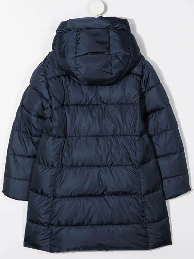 Shop Save The Duck Zipped Padded Coat In Blue