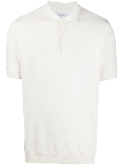 Shop Sunspel Plain Polo Shirt In White