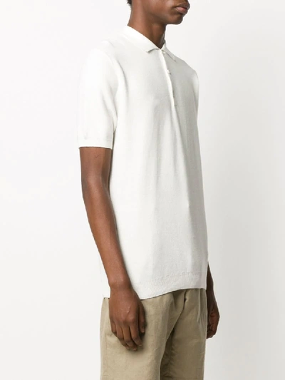 Shop Sunspel Plain Polo Shirt In White