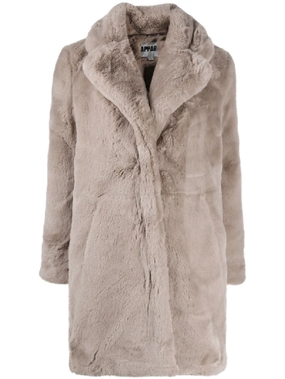 Shop Apparis Sasha Faux-fur Coat In Grey