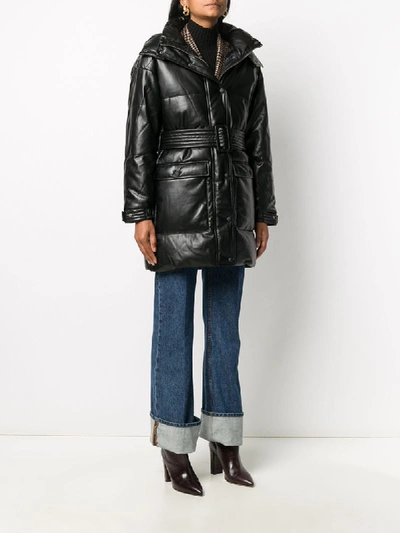 FAUX LEATHER PADDED COAT
