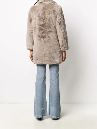 Shop Apparis Sasha Faux-fur Coat In Grey