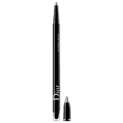 Shop Dior Show Stylo Waterproof Eyeliner 076 Pearly Silver 0.007oz / 0.2g