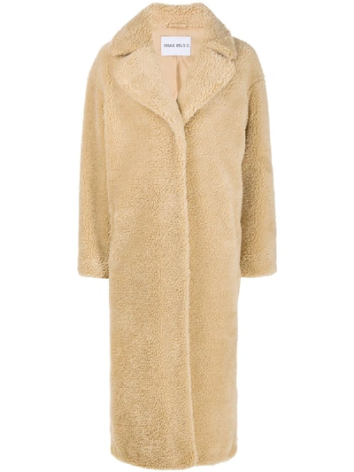 Shop Stand Studio Faux Fur Long-length Coat In Neutrals
