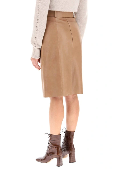 Shop Drome Nappa Skirt With Belt In Brown