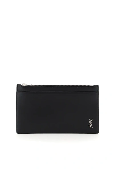 Shop Saint Laurent Small Pouch Ysl In Black