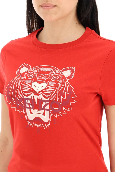Shop Kenzo Tiger Print T-shirt In Red