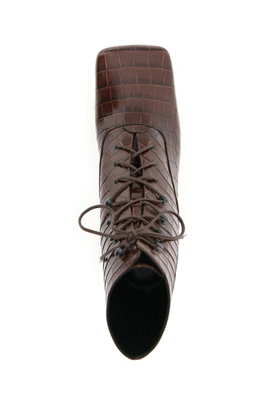 Shop By Far Claude Lace-up Ankle Boots In Brown