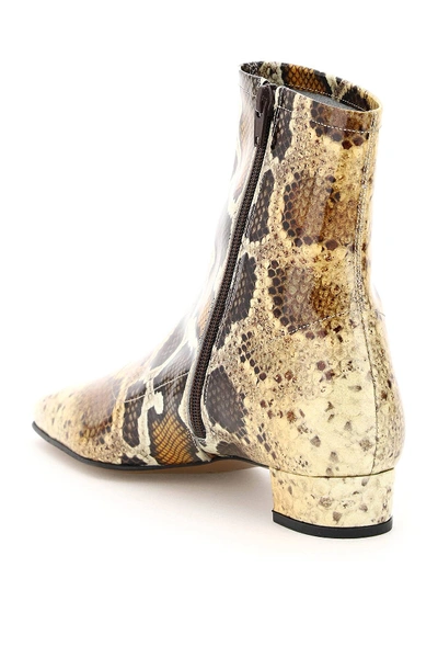 Shop By Far Este Python Print Boots In Beige,brown,gold