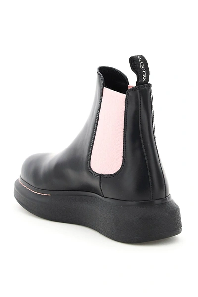 Shop Alexander Mcqueen Chelsea Hybrid Boots In Black,pink