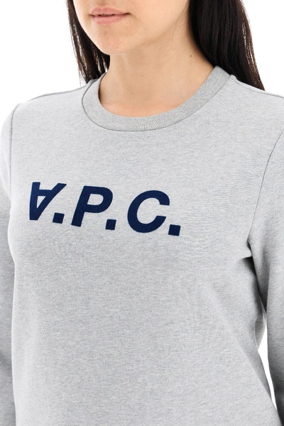 Shop A.p.c. Sweatshirt Logo In Grey,blue