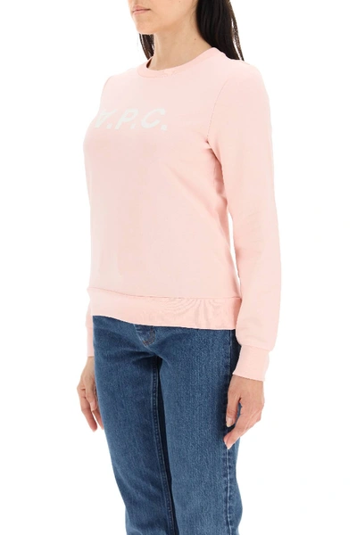 Shop Apc Sweatshirt Logo In Pink,white