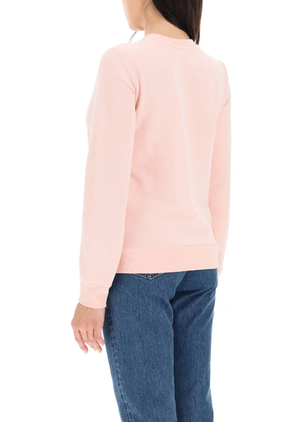 Shop Apc Sweatshirt Logo In Pink,white