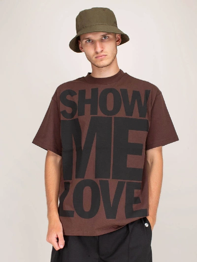 Shop Honey Fucking Dijon Show Me Love T-shirt Brown