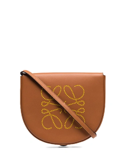 Shop Loewe Heel Perforated Mini Bag In Brown