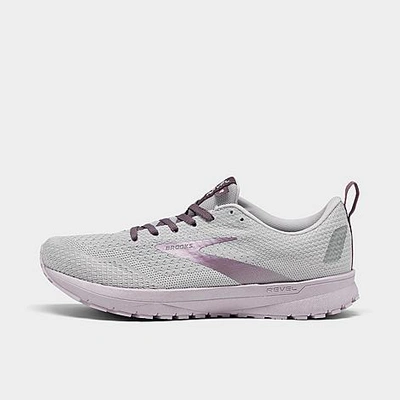 Shop Brooks Women's Revel 4 Running Shoes In Oyster/lilac/moonscape