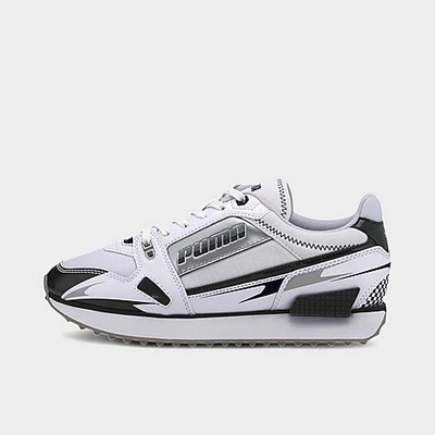 Shop Puma Women's Mile Rider Casual Shoes In  White/ Black